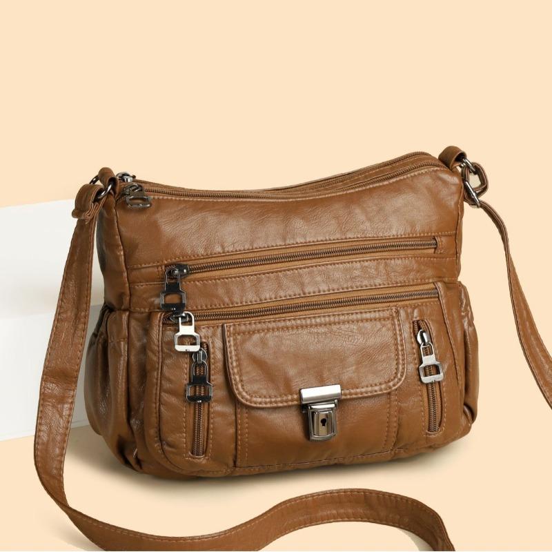 Genuine Leather Texture Bag Large-capacity Practical Single-shoulder Crossbody Bag Middle-aged Woman's Bag Mother's Bag