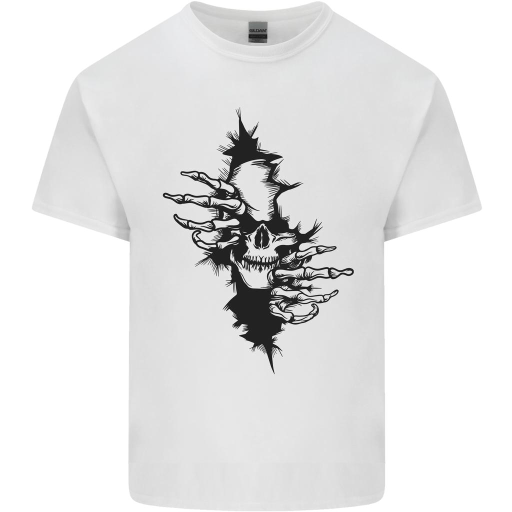 A Skull From a Ripped Shirt Gothic Goth Biker Unisexs Light Cotton TShirt