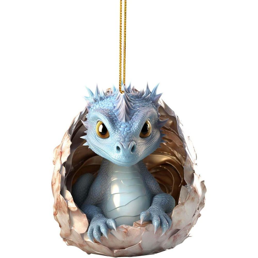 2D Christmas Dragon Pendant Dragon Egg Acrylic Dragon Pendant Dragon Baby Egg Ornament  Home