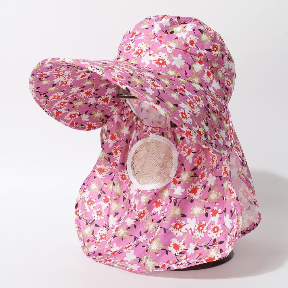 Wide Brim Sunscreen Hat with Shawl Fishing Cap New Tea Picking Hat Women