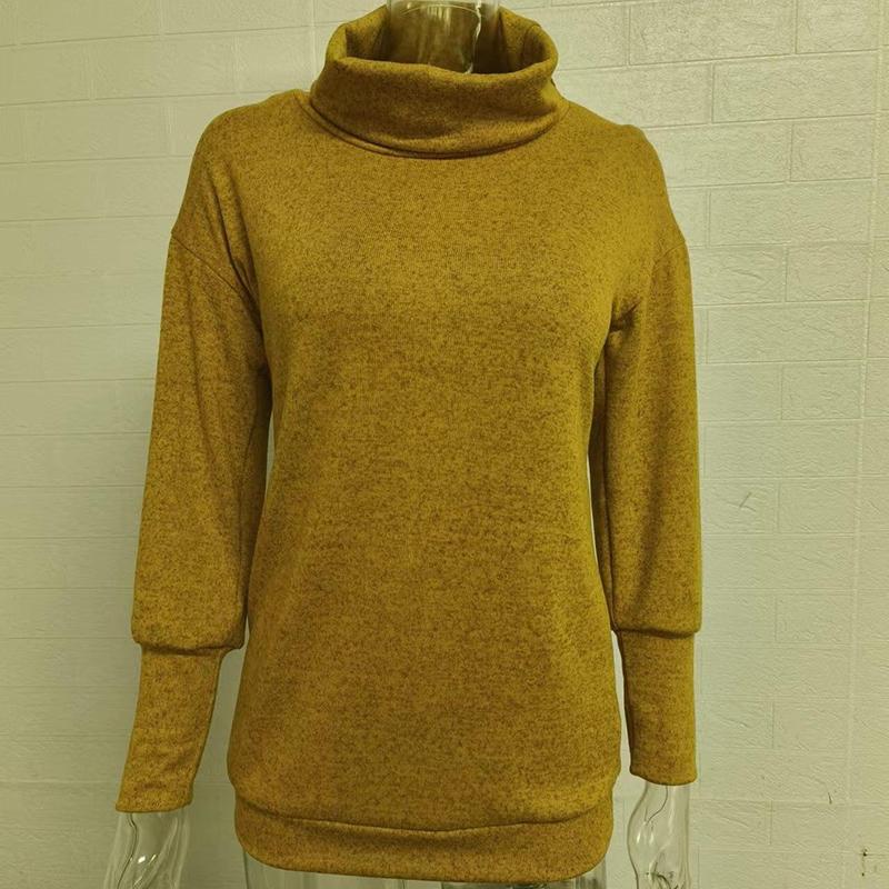 Модный свитер с высоким воротником и длинными рукавами, повседневный кашемировый трикотаж, пуловер, повседневный однотонный мягкий теплый джемпер, топы 28971