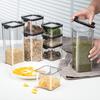 Transparent Sealed Food Storage Ja Airtight Lock Leakproof Dustproof Moisture-proof Rice Cereal Milk Powder Container Snack Tea Storage Case