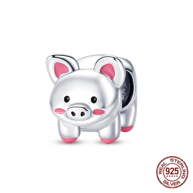 Original Owl Beads 100% 925 Silver Lucky Cat Elephant Charms Fit Original 925 Bracelet DIY Jewelry Making Women's Gift