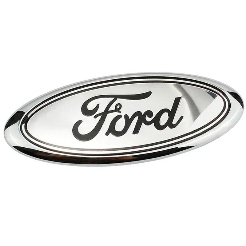 12.5X5CM Car Front Rear Badge Sticker Trunk Emblem Decals for Ford F150 Edge Kuga Fiesta Mondeo Transit Focus Fusion Ecosport