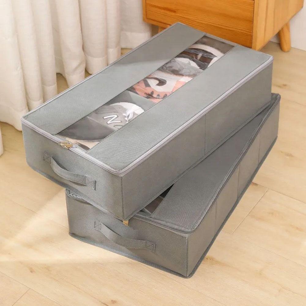 Сумка для хранения под кроватью на молнии, влагостойкий хлопково-льняной чехол для обуви, спальня