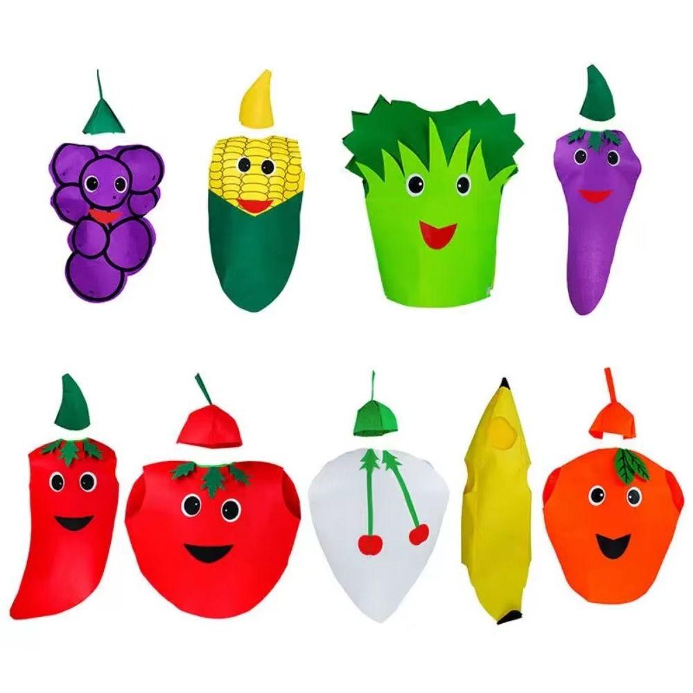 Еда Детский Костюм для Косплея Плащ Тыквы Костюм для Выступлений Костюм Фрукта Овоща Хэллоуин