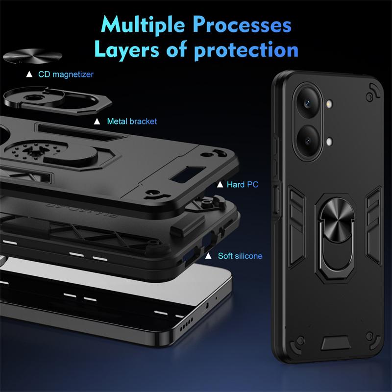 Военный противоударный чехол-броня для Xiaomi Poco X8 Pro Max 5G Защитная крышка Держатель-кольцо Fundas Coque