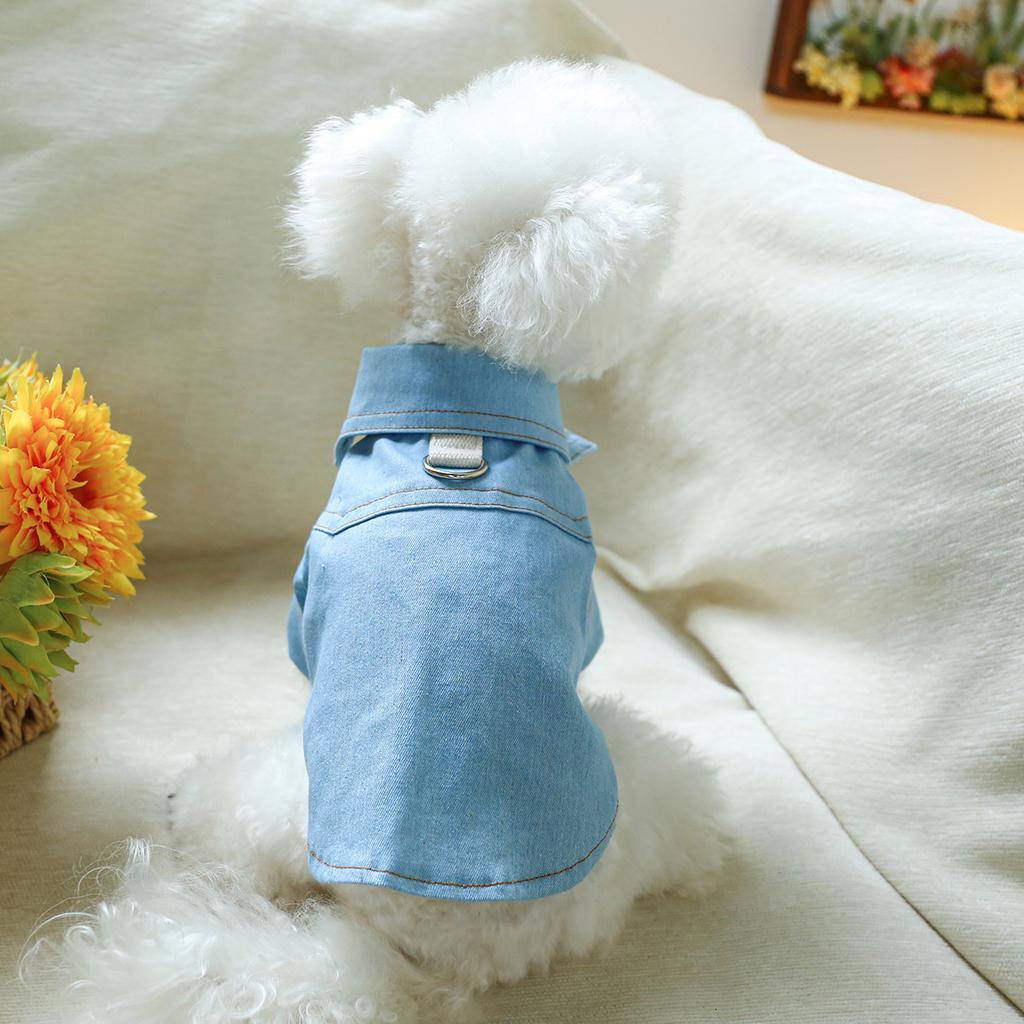 Pet Clothes Dog Cat Clothing Clothing Handsome Cute Rock Handsome Denim Collection Directly from the Manufacturer