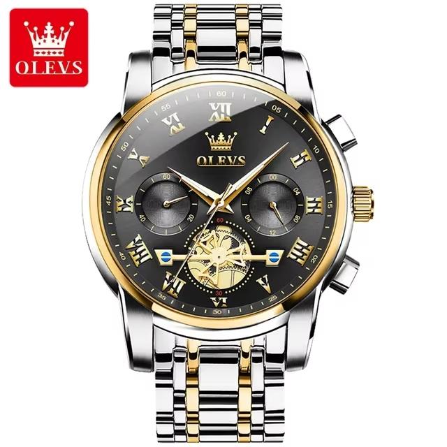 Custom Logo Men's Luxury Watches Brands Auto Date Waterproof 2859 Olves Watch Quartz