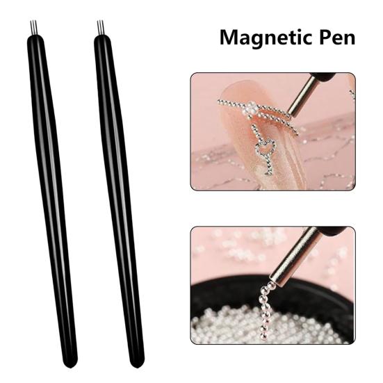 3-in-1 Magnetic Nail Art Kit Professional Gel Polish Set Multifunctional Powerful Magnet Gel Polish Steel Ball Suction Art Design Accessories