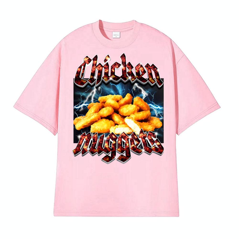 Heavy Metal Chicken Nuggets Funny Tshirt Men Women Fashion Retro Short Sleeve T Shirts High Quality 100 Cotton Comfort T Shirt