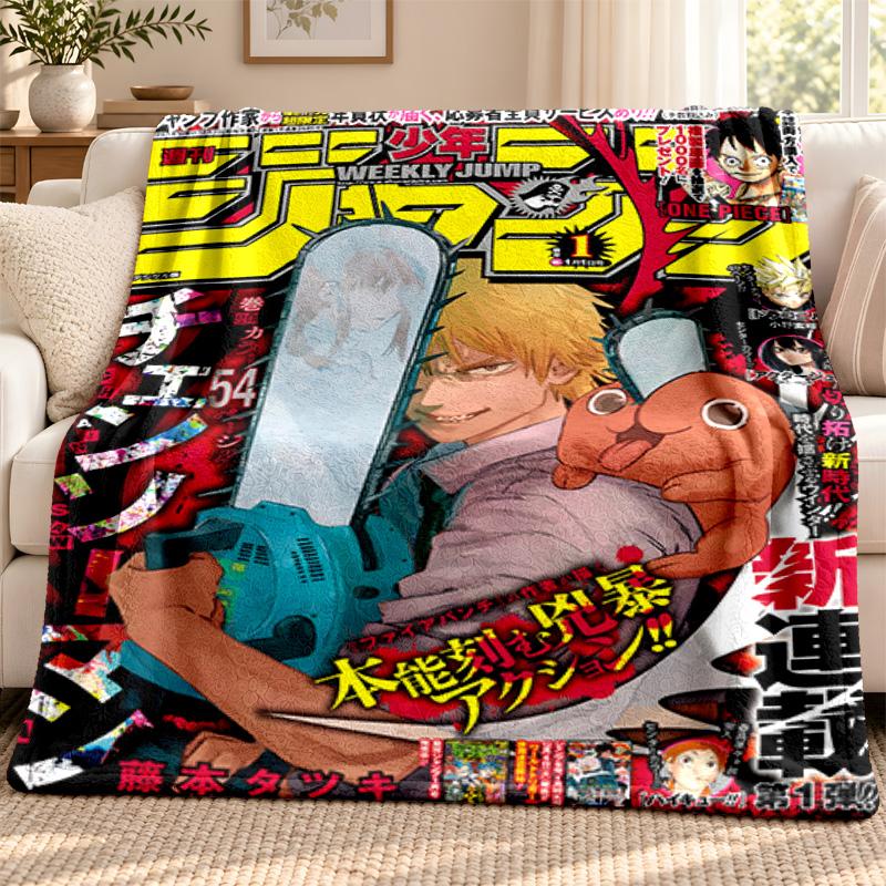 Chainsaw Man blanket Flannel Blanket Soft Cozy Plush Throw for Sofa Bed Lightweight Home Decoration Outdoor camping