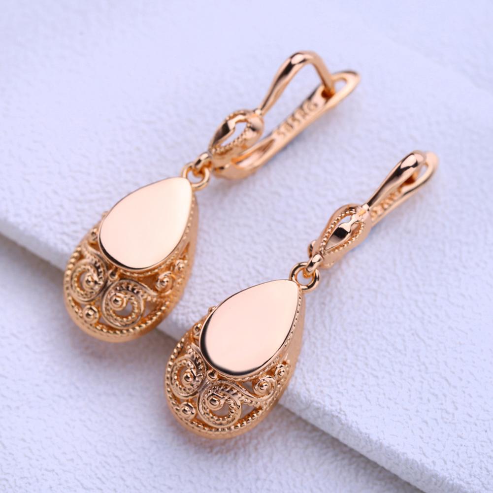 LSOOYH серьги-клипсы цвета розового золота, модные серьги для женщин, геометрические серьги-капли, ювелирные изделия