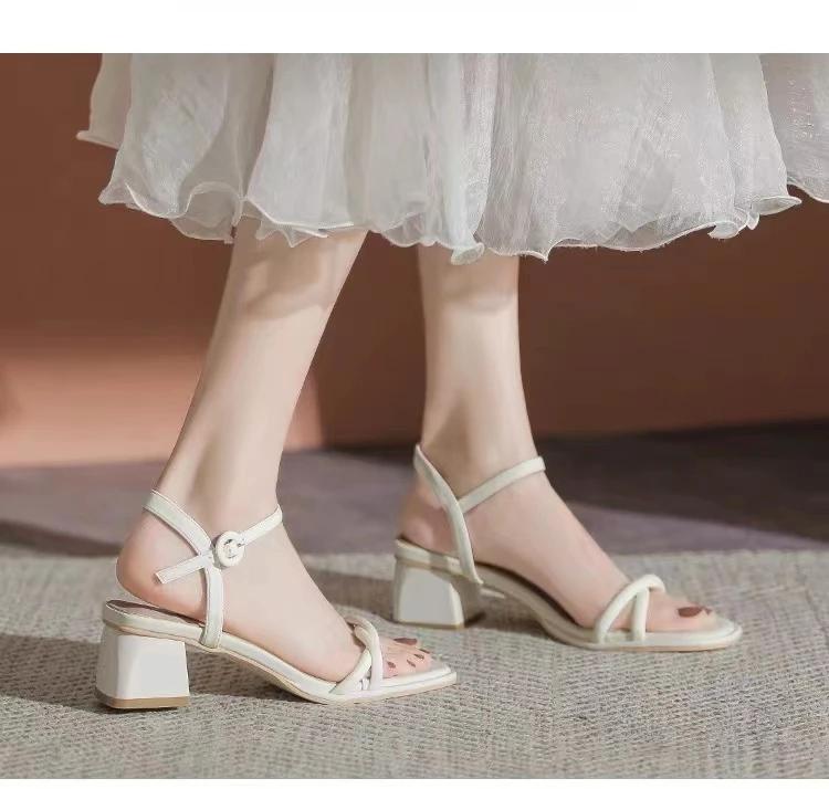 2024 Женские босоножки на высоком каблуке, массивные туфли для вечеринок, 2024, летние тапочки 2024 года, шлепанцы, туфли-лодочки, женские шлепанцы с открытой пяткой