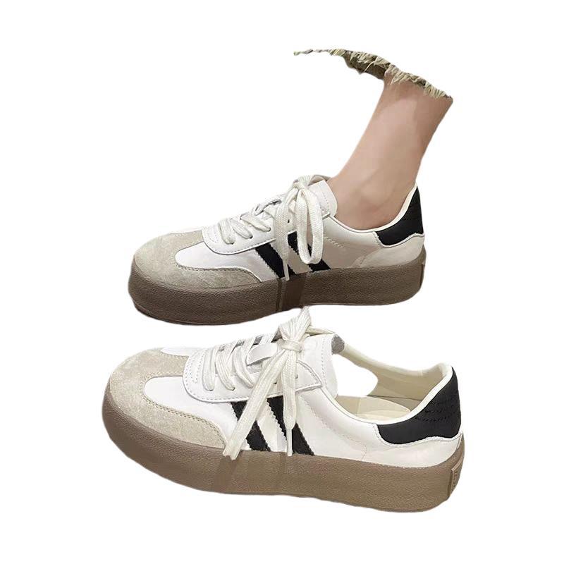 2025 spring new women's shoes leather surface German training shoes women's Forrest Gump shoes versatile classic platform casual board shoes sports