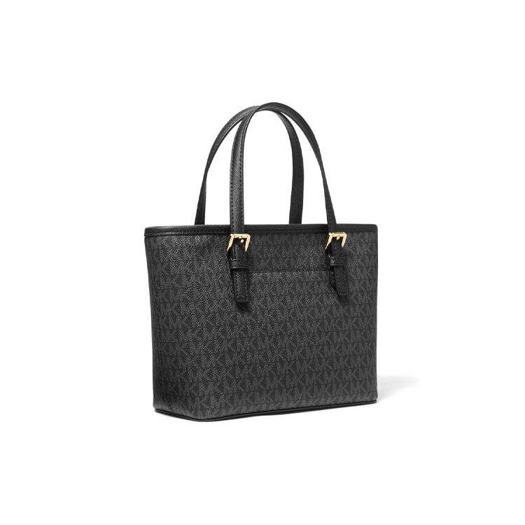 Michael Kors Mk Jet Set Travel Сумка-тоут из покрытого холста с принтом логотипа Signature Черный 35T9GTVT0B-BLACK