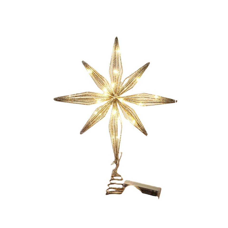 Wrought Iron Five-Pointed Star Christmas Tree Topper and Decoration Pendant