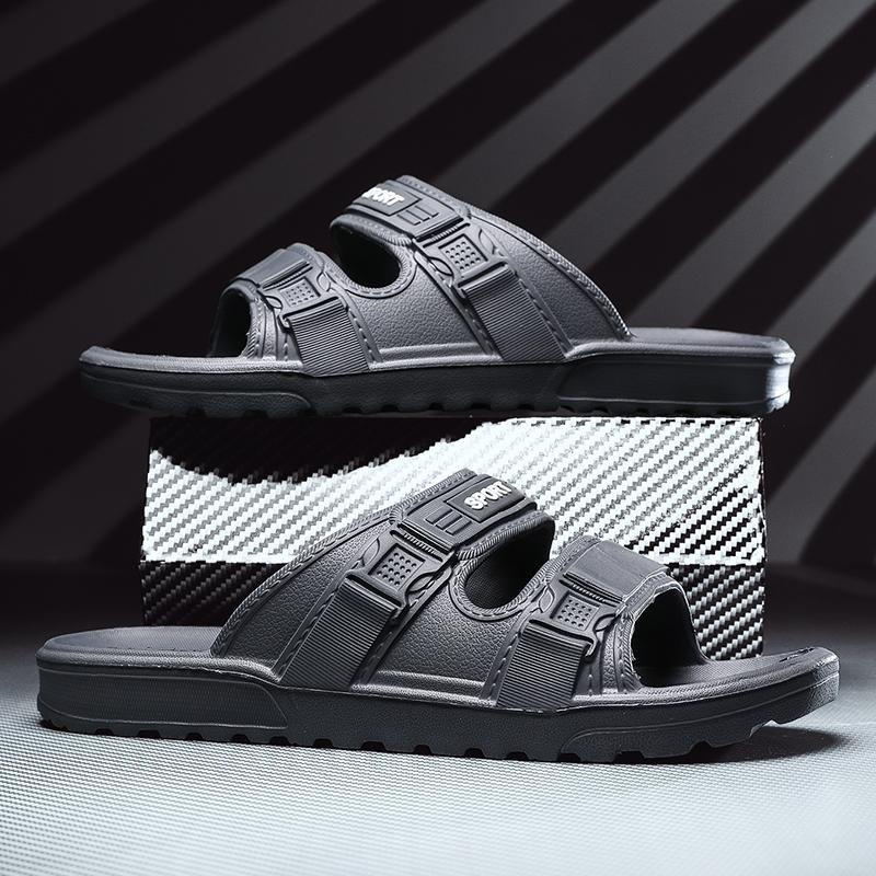 2025 Новые мужские сандалии Летние корейские пляжные тапочки на подошве из ПВХ Мужская верхняя одежда Студенческая повседневная обувь zaptos