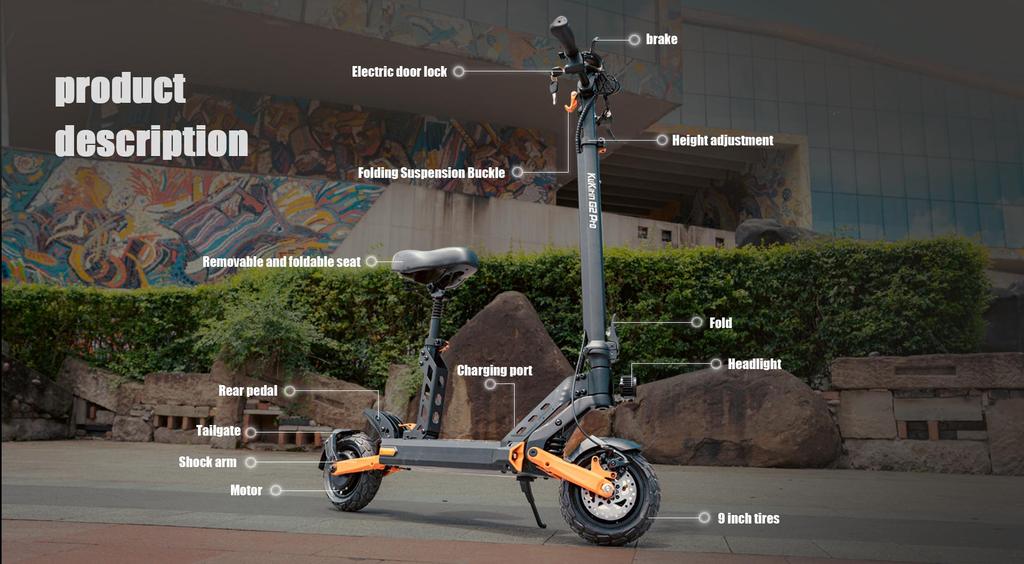 KuKirin G2 Pro Folding Electric Scooter with Detachable Seat  600W Motor 48V15.6Ah Battery 45km/h Max Speed 58km Max Range