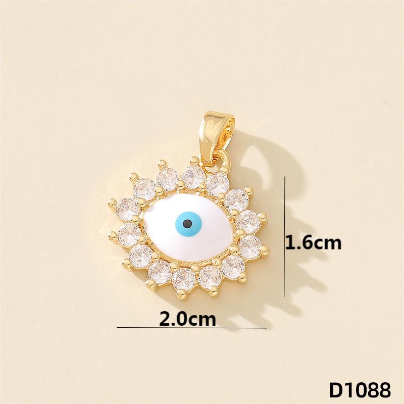 Devil'S Eye Jewelry Chain Pendant Hip Hop Jewelry Copper Gold Plated Zircon Accessories Pendant