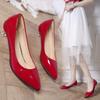 4см туфли-лодочки на высоком каблуке весна корейская версия острый носок тонкий низкий каблук универсальные туфли-рюмочки женские замшевые лакированные 3см