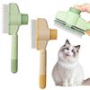 Pet Comb for Dogs Cats with Long & Short Stainless Steel Metal Teeth, Durable Self-Cleaning Cat Comb for Grooming with Release Button, Comfort Safety