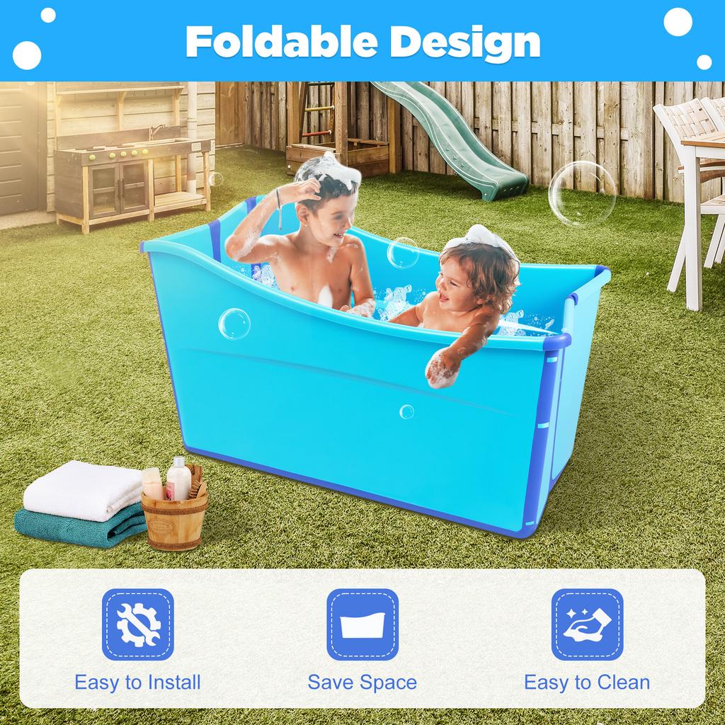 Portable Folding Bathtub Installation-Free Large Size Blue Foldable Bathtub Environment Friendly