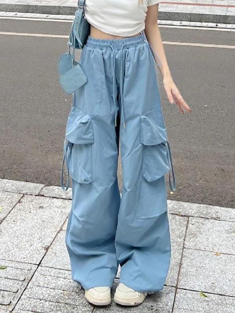 SvaYvee Карго Широкие Штанины Длинные Теплые Однотонные Свободные Размер 2XL Женские Брюки с Флисовой Подкладкой, Брюки, Брюки, Брюки, Повседневные, Стильные, Теплые, Цвет, Посадка,