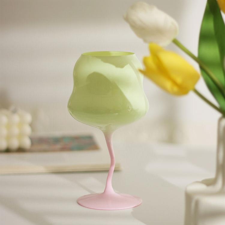 Cream Goblet Medieval Retro Crystal Glass Home Decorative Cup Sparkling Wine Glass Juice Cup for Cold Drink