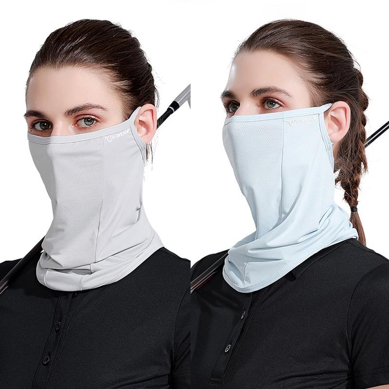 Ice Silk Sunscreen Mask Women Summer Anti-Uv Quick-Drying Face Cover Scarf Breathable Lady Neck Protection Hanging Ear Headband