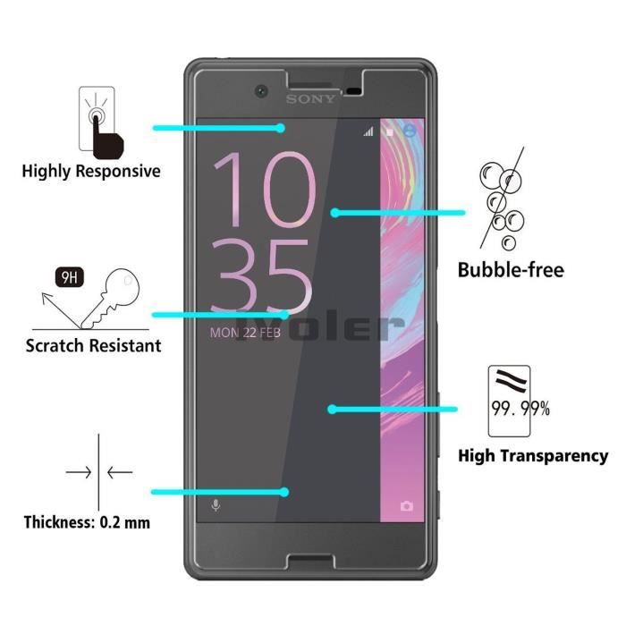 Verre Trempe Sony Xperia X - [Pack 3] Film Vitre Protection Ecran Ultra Resistant [Phonillico®]