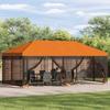 Gazebo with Side Walls 6 x 3 m Orange Polyester and Steel
