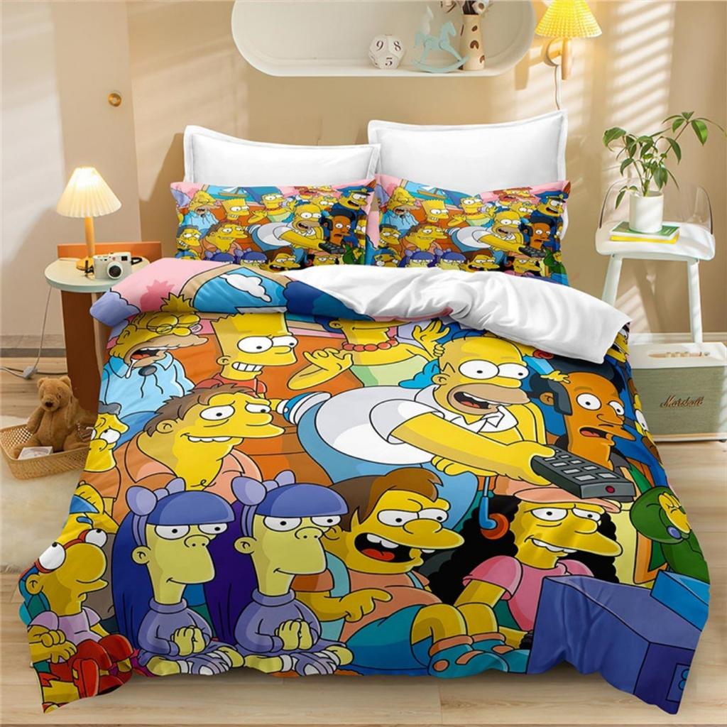 Горячая Распродажа 3D Постельное Белье Набор Simpsons Пододеяльник Наволочка Декор Спальни Дети Взрослые Мальчик Девочка Односпальный Двуспальный Большой Размер