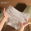 Lace Seamless Panties Antibacterial Plus Size Mid Waist, Skin Friendly Breathable and Sexy Triangle Waistband Women’s Panties
