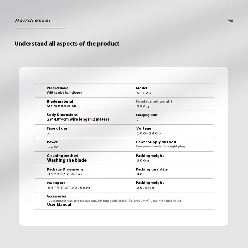 Профессиональная мужская высокомощная проводная машинка для стрижки волос для жирных волос салонная электрическая машинка для стрижки волос с несколькими размерами, ограничительными насадками и регулируемыми лезвиями