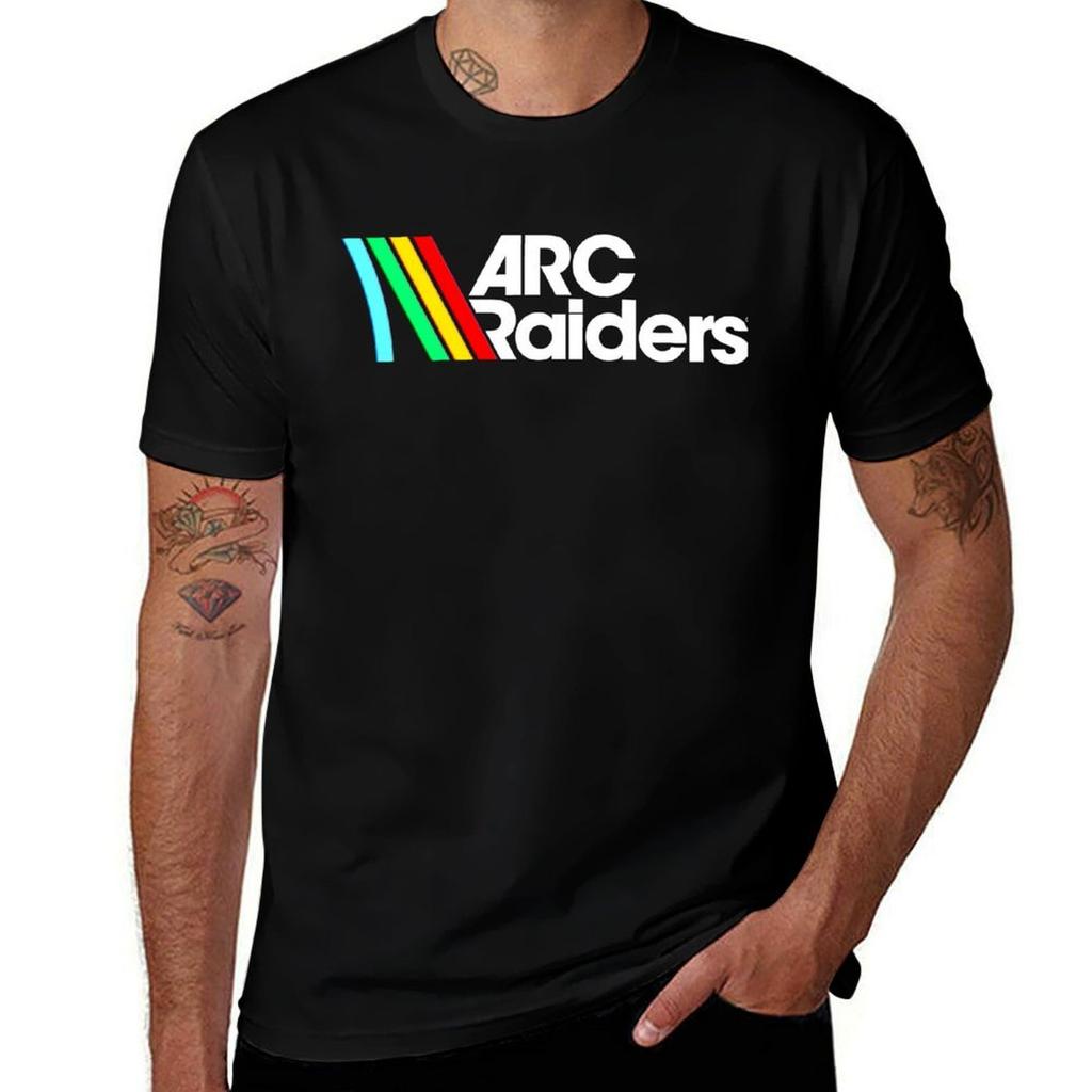 Мужская черная футболка ARC Raiders Luxury с графическим логотипом - 100% хлопок, стандартный крой - Мужская летняя хлопковая футболка с графическим принтом