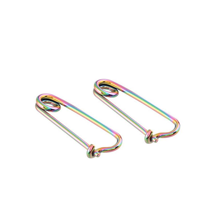Cool Colorful Small Stud Earrings for Women Men Piercing Stainless Steel Circle Hoop Earrings Punk Girl Dangle Earrings
