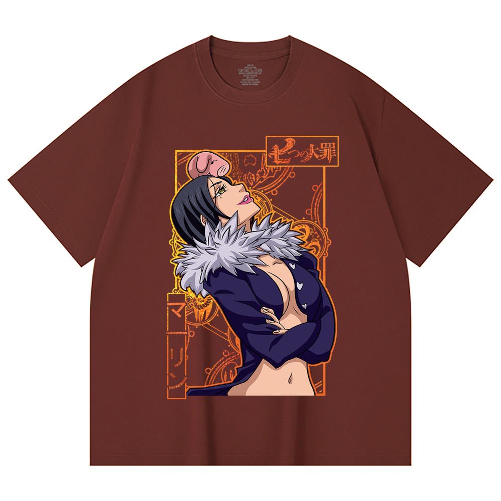 230 Gsm 100% Cotton Seven Deadly Sins V9 Merlin Print Unisex Heavy Cotton T Shirt