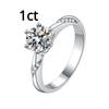D Color Moissanite Ring 50 Points/1/2/3 Carat Sterling Silver S925 Platinum Plated Ring Engagement Ring Wedding Ring Gift for Girlfriend