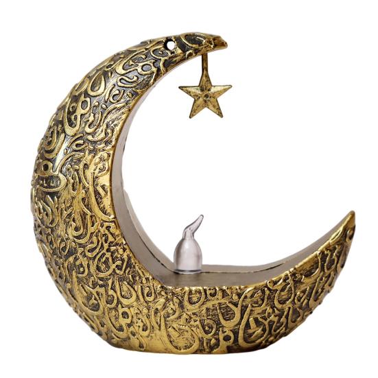 Mini Ramadan Moon Light Ramadan Decoration Soft Glow Battery Powered Eid Ramadan Candle Light Nightstand Decor