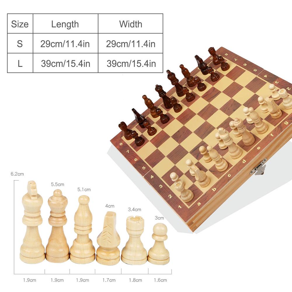 Magnetic Wooden Folding Chess Set with Felted Game Board Interior Folding Chessboard Travel