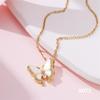 New Niche Design Retro Butterfly Micro-Inlaid Zircon Pendant Necklace Women'S Fashion Collarbone Chain