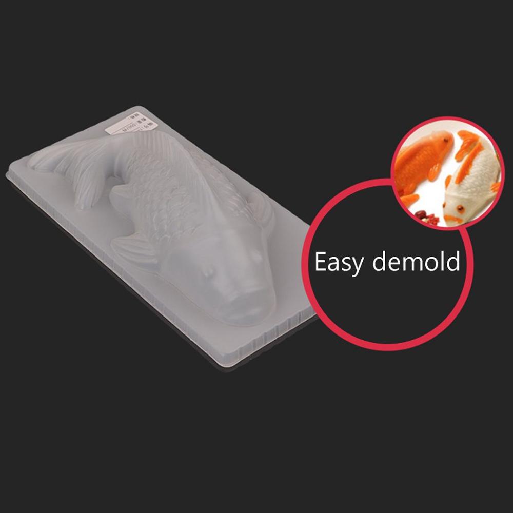 Легко извлекается из полипропиленового материала, форма карпа, форма для рыбы, желе, инструмент для выпечки, пудинг, сделай сам