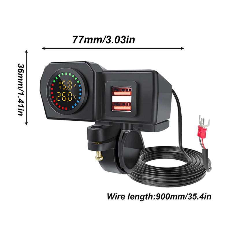 Автомобильное зарядное устройство USB, быстрая зарядка, розетка, двойная розетка на руль мотоцикла, для мотоциклов, грузовиков, автомобилей, автофургонов, внедорожников