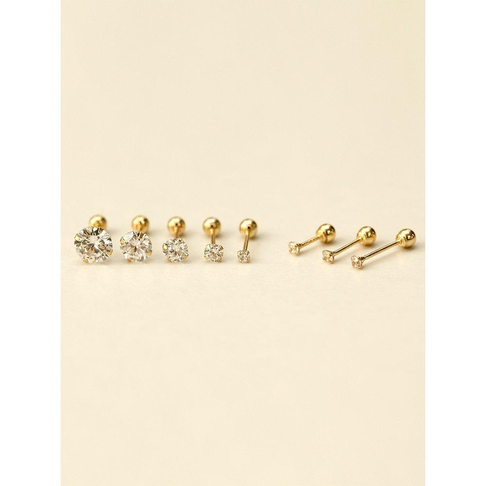 14K Cubic Piercing Earrings