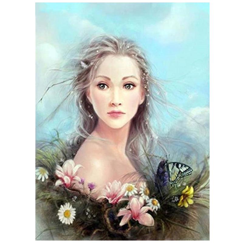Diamond Painting Cartoon Beauty Butterfly Resin Circular Drill Rhinestone Embroidery Cross Stitch