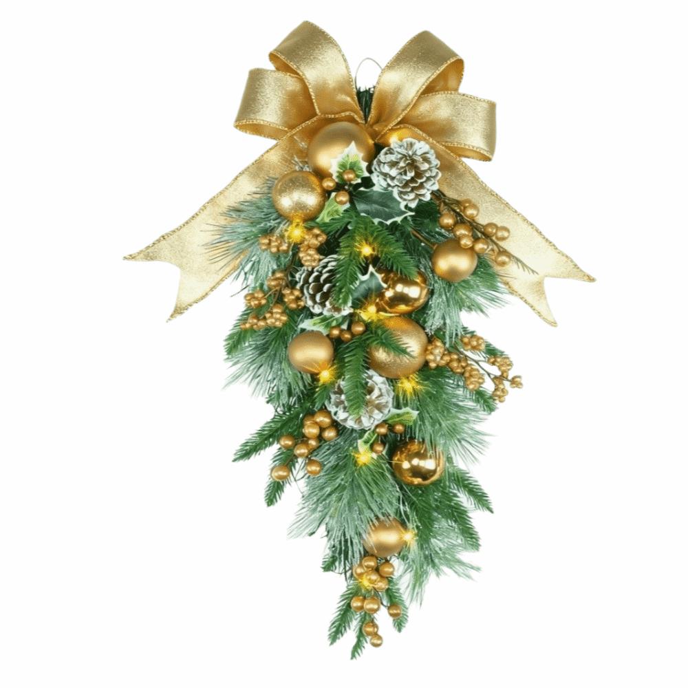 Pine Needles Christmas Tree Door Swag Christmas Tree Upside-down Branches Door Hanging