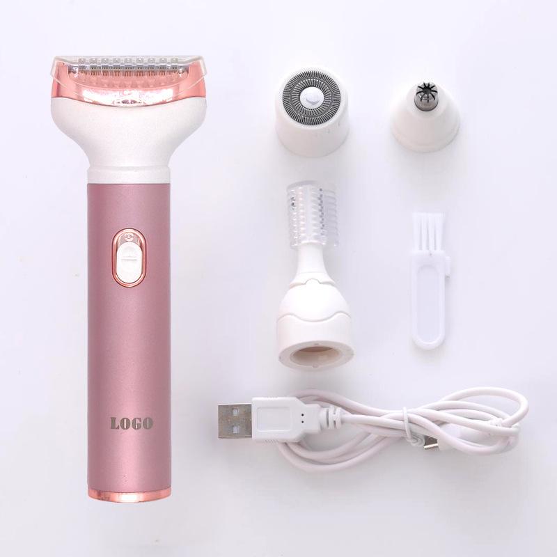 Многофункциональный электрический эпилятор, женский набор для бритья всего тела, триммер для волос в носу, нож для бровей, USB перезаряжаемая бритва