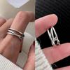 Irregular Line Ring Women's Retro Simple Double-layer Crossed Ring Adjustable Ins Tide Cold Wind Index Finger Ring