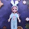 30CM Mini Movable 23Jointed Doll Girls Toy 3D Big Eyes BJD Princess Full Outfits Dresses  Collection Childrens Doll Gift